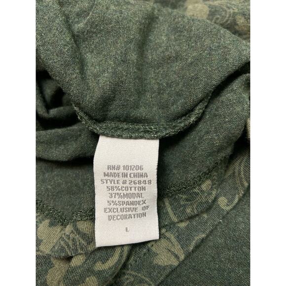 Soft Surroundings Turtleneck Lot Of 2 Floral Paisley Green‎ Grey Large - Picture 9 of 11